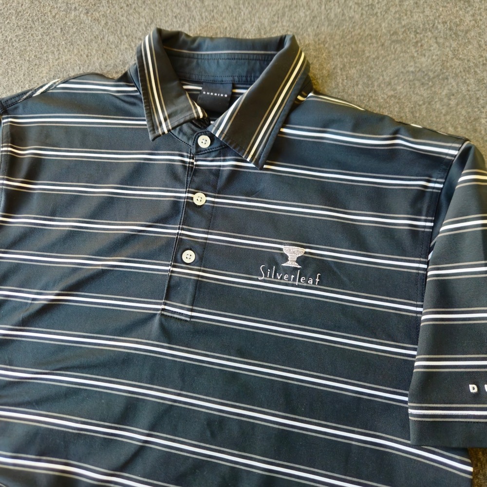 Dunning Polo Silverleaf Golf Club Logo Coolmax Size Large Activewear Athleisure